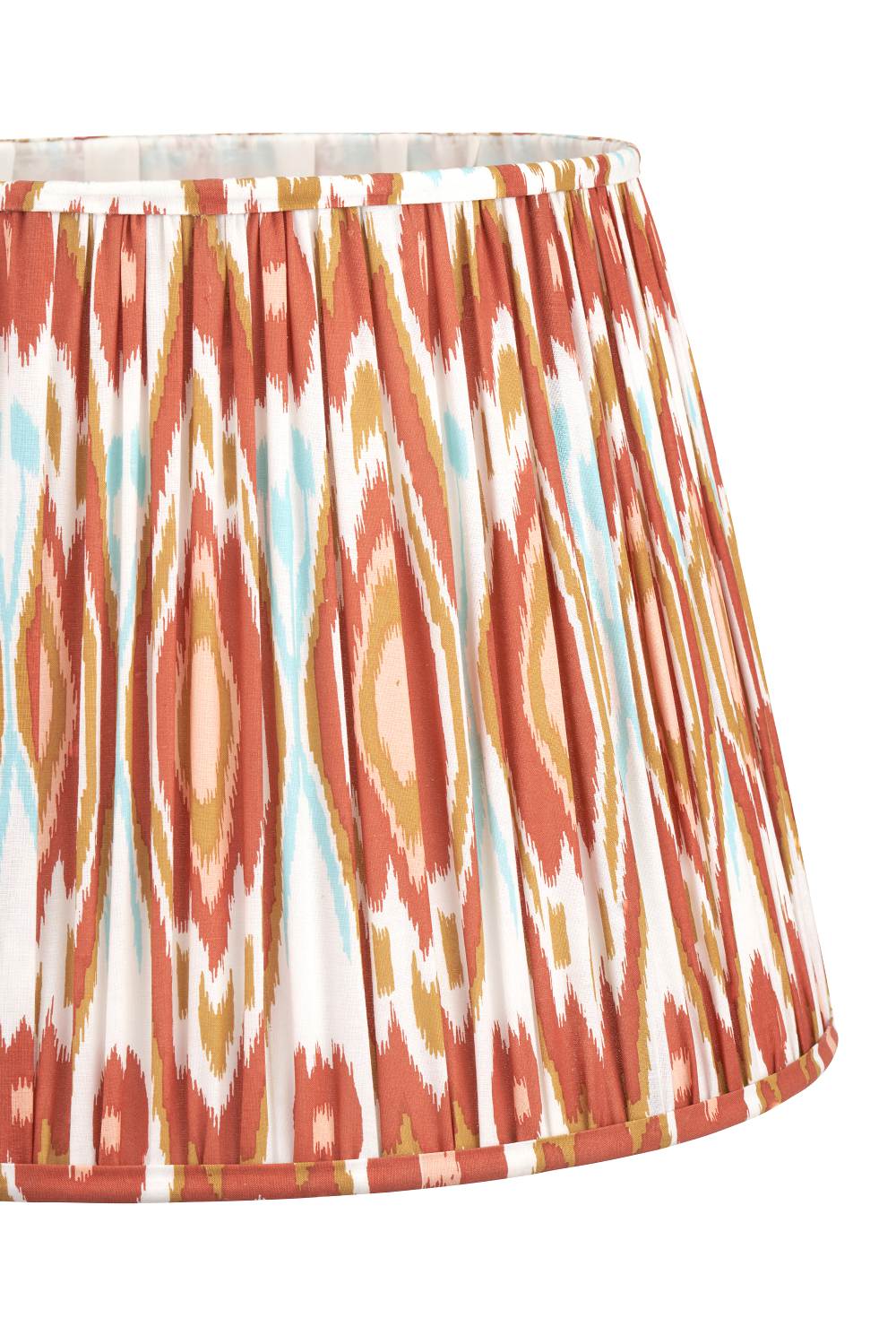 Izara 45cm Cinnamon Ikat Patterned Mushroom Pleat Tapered Lampshade