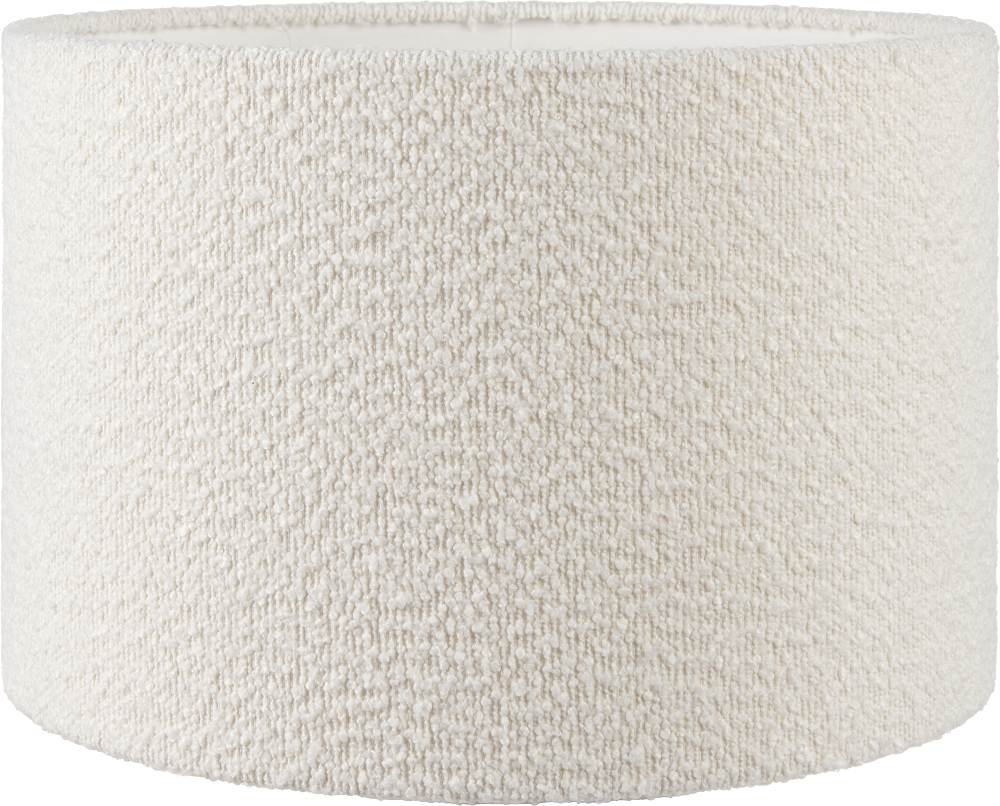 Rouen 45cm White Boucle Cylinder Lampshade