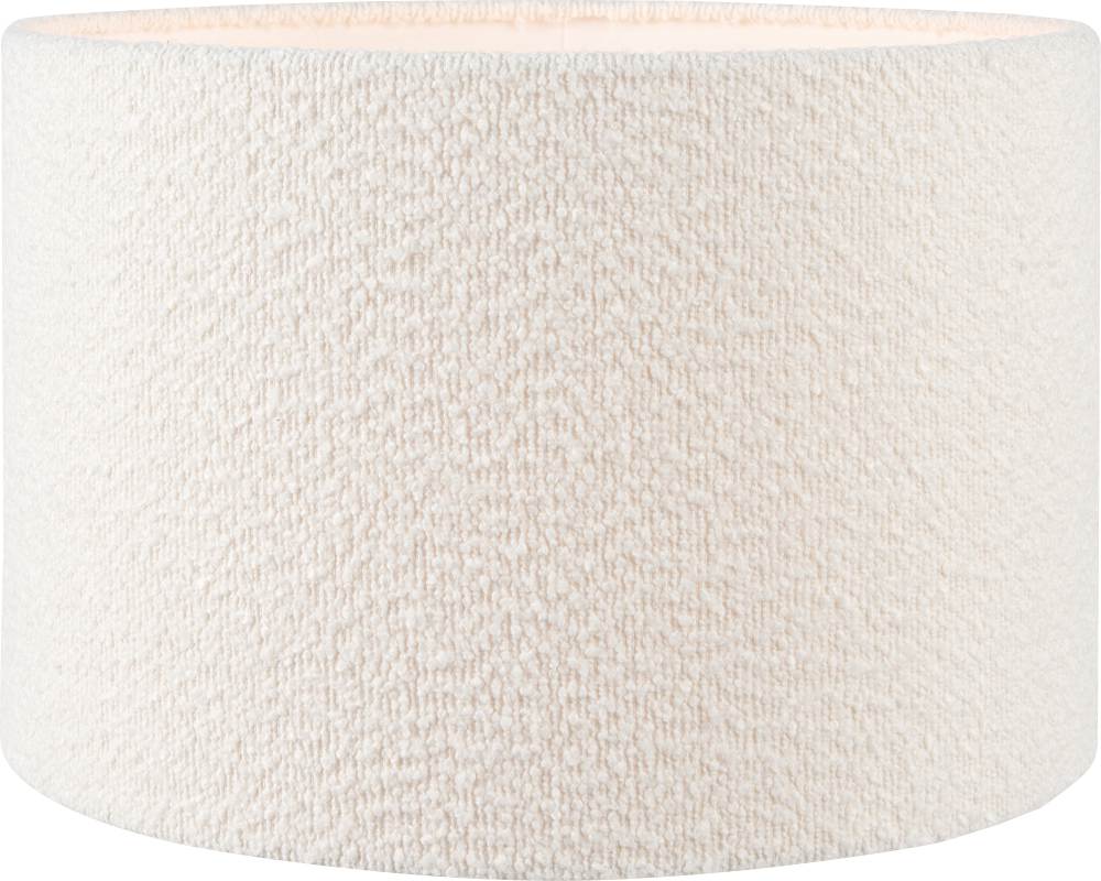 Rouen 45cm White Boucle Cylinder Lampshade