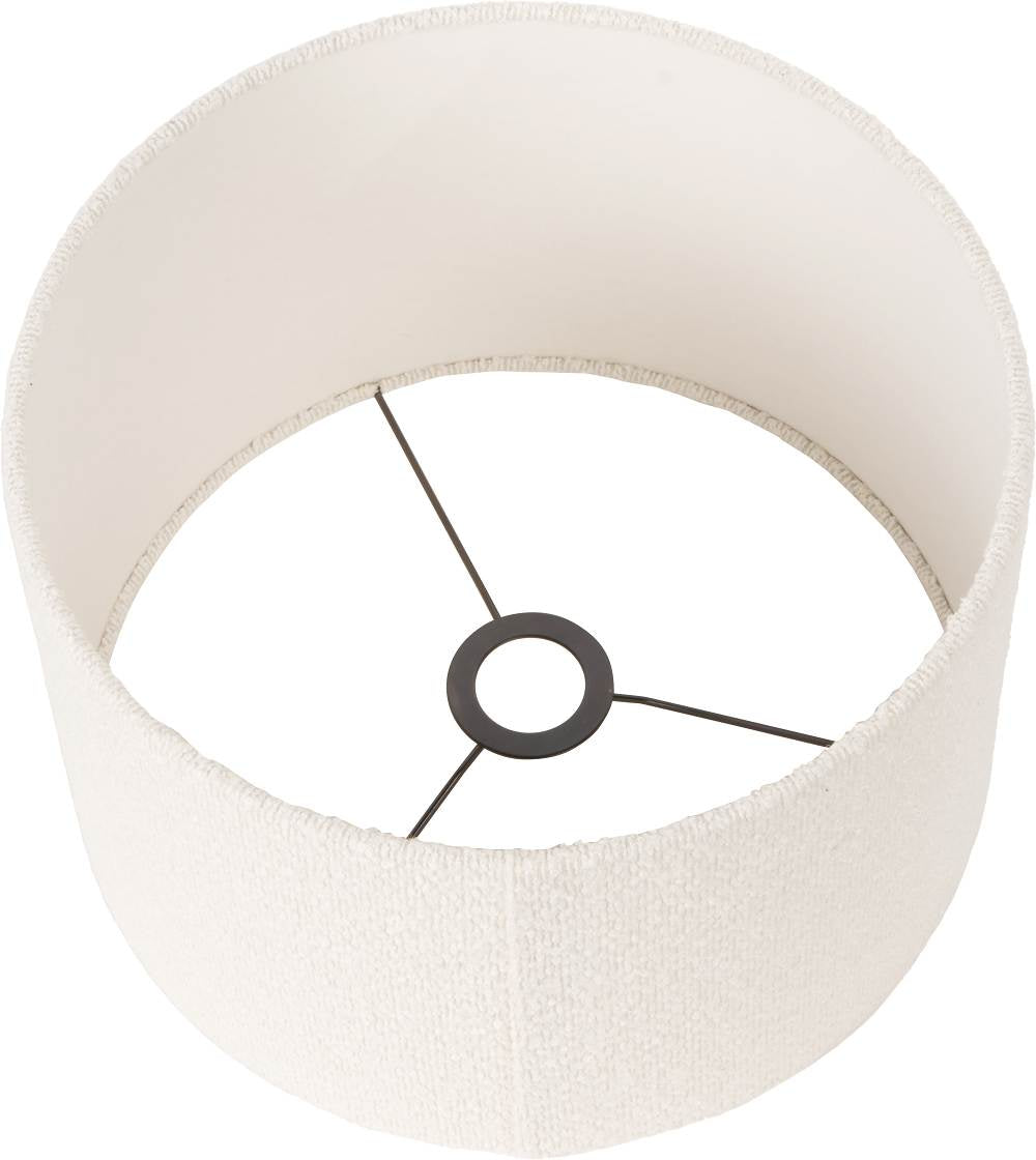 Rouen 45cm White Boucle Cylinder Lampshade