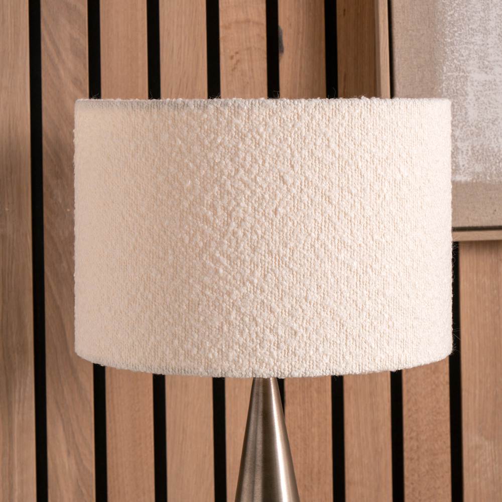 Rouen 45cm White Boucle Cylinder Lampshade