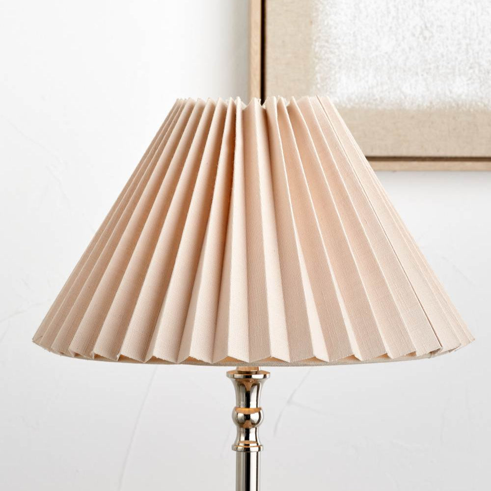 Amelia 40cm Natural Linen Hard Pleat Tapered Lampshade