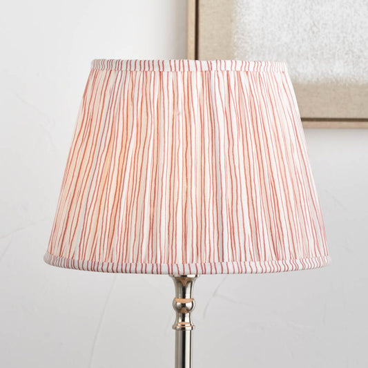 Thiago 35cm Cinnamon Stripe Mushroom Pleat Tapered Lampshade