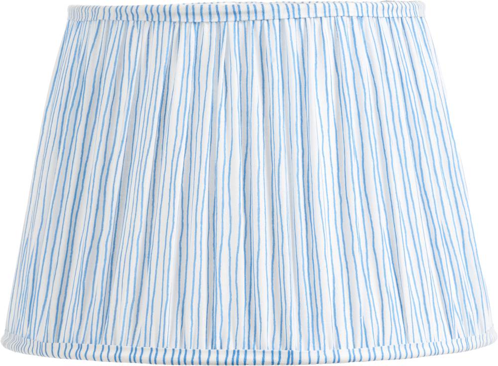 Thiago 35cm Ocean Blue Stripe Mushroom Pleat Tapered Lampshade