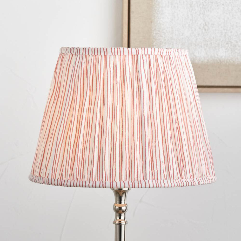 Thiago 40cm Cinnamon Stripe Mushroom Pleat Tapered Lampshade