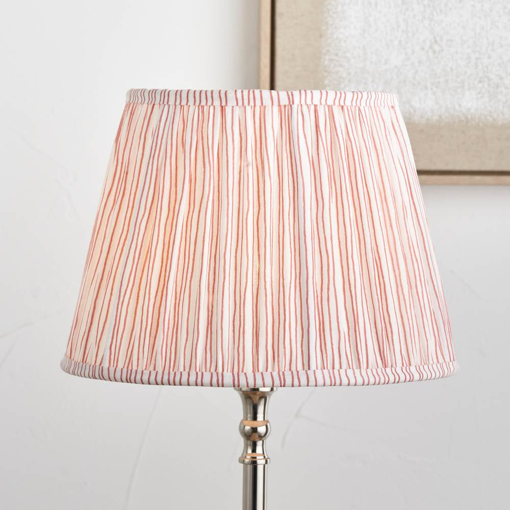 Thiago 45cm Cinnamon Stripe Mushroom Pleat Tapered Lampshade