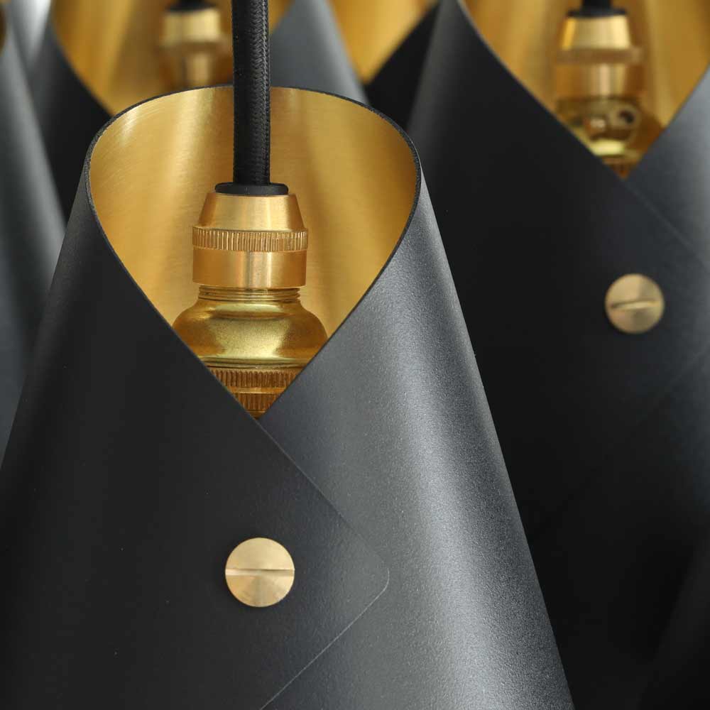 Modern black chandeliers made from premium brass fittings and supplied by South Charlotte Fine Lighting