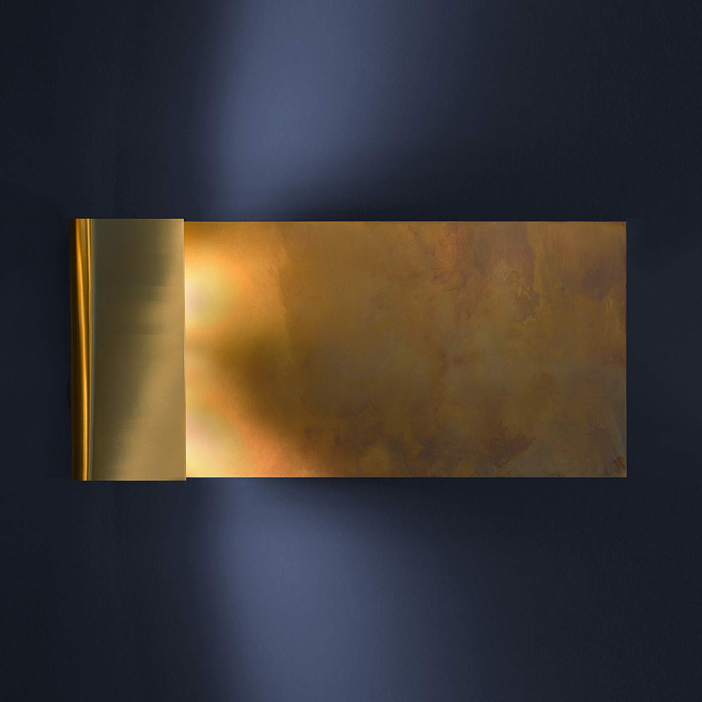 The ARTEM Wall Light in brass can be mounted horizontally or vertically depending on your vision