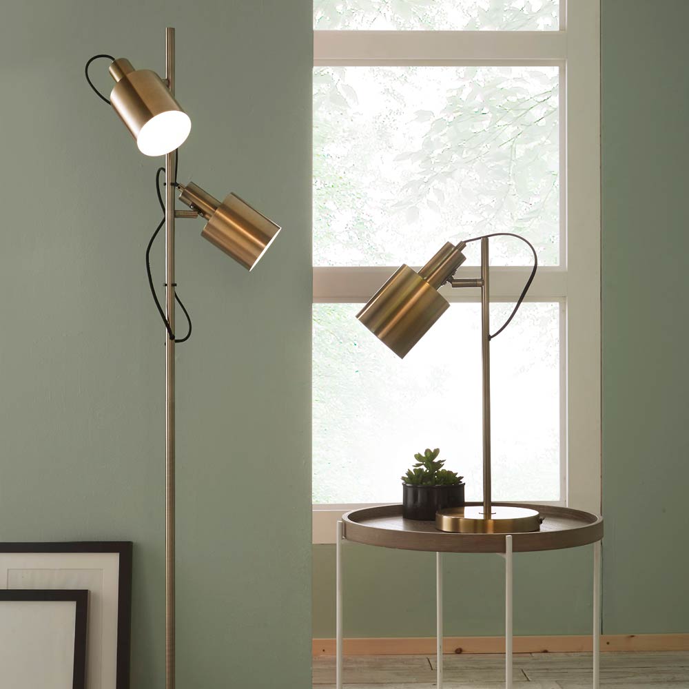 The Aaron range of lighting includes a floor light with reading light