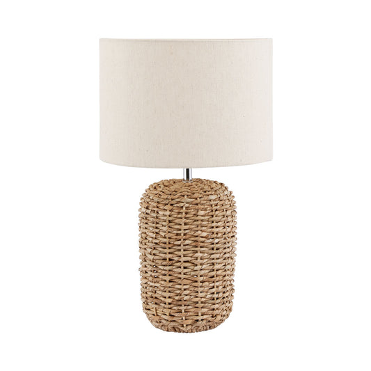 The Acer rustic table lamp with beige jute lampshade
