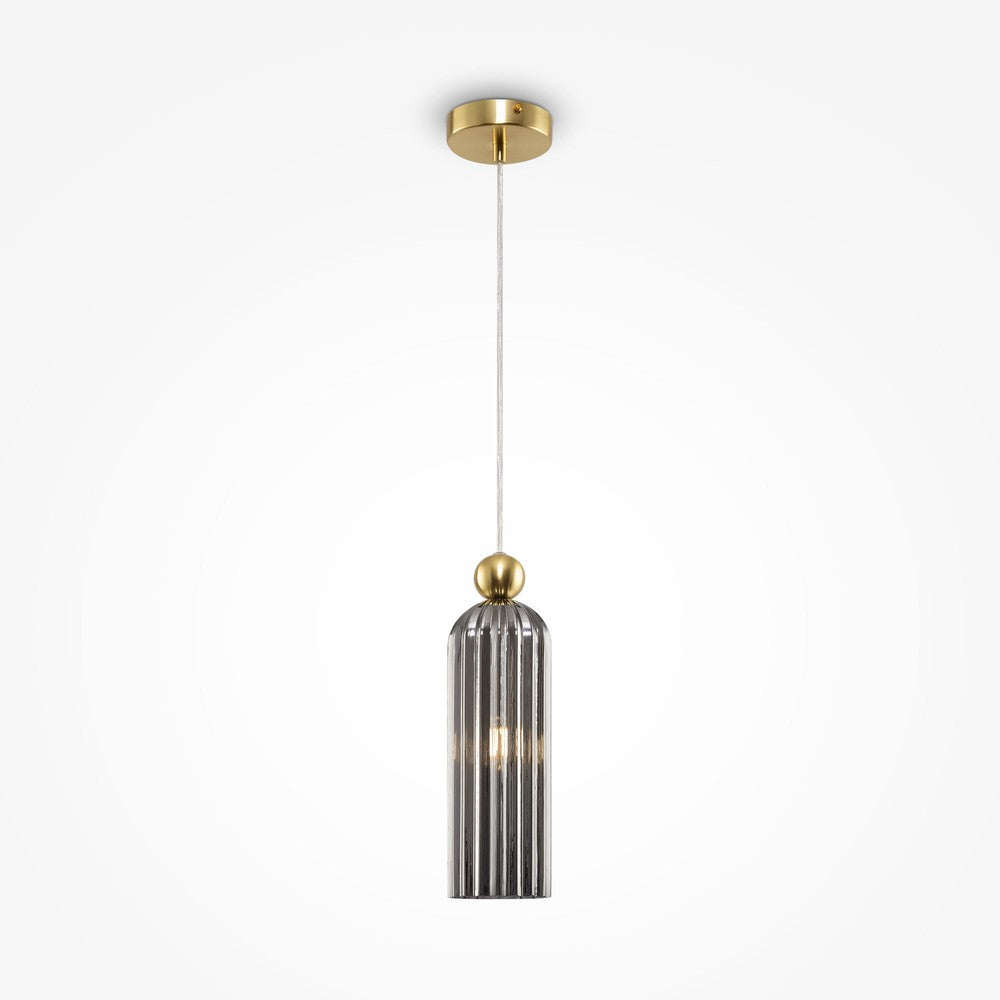 Antic Pendant Lamp With Gold Styling - Ribbed Dark-Maytoni-South Charlotte Fine Lighting