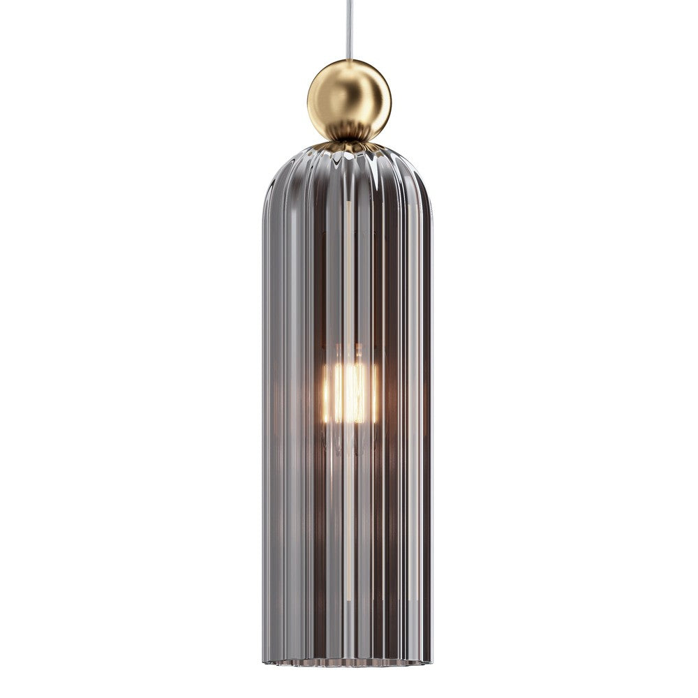 Antic Pendant Lamp With Gold Styling - Ribbed Dark-Maytoni-South Charlotte Fine Lighting