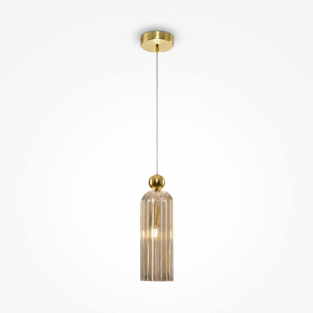 Antic Pendant Lamp With Gold Styling - Ribbed-Maytoni-South Charlotte Fine Lighting