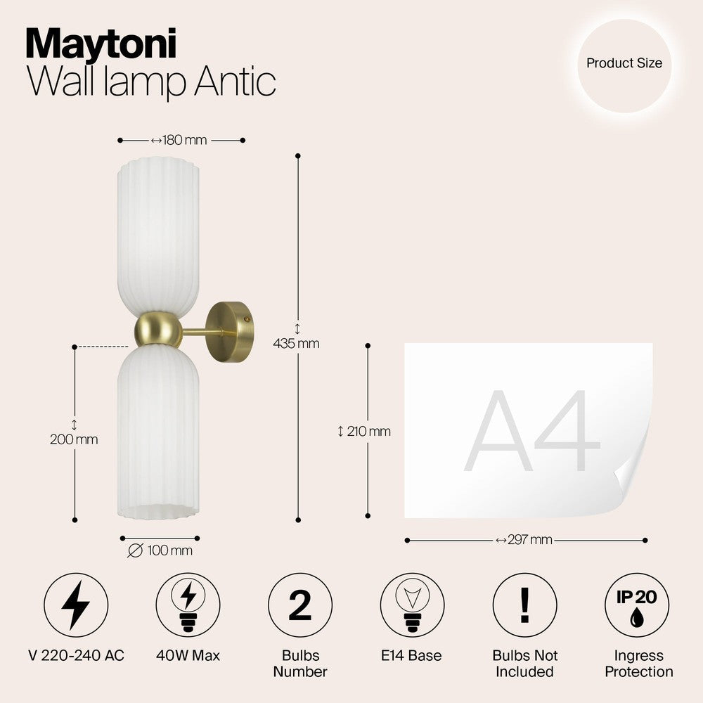 Antic Wall Lamp With Gold Styling-Maytoni-South Charlotte Fine Lighting