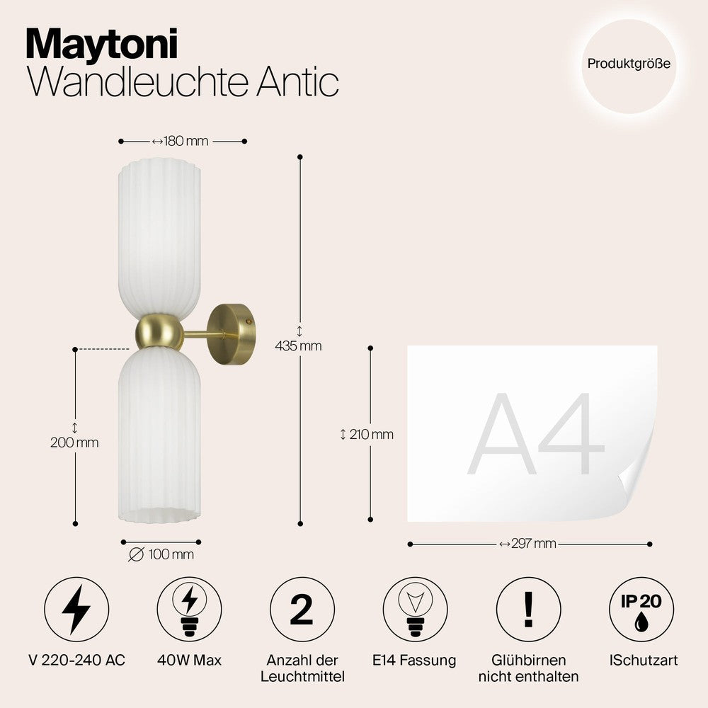 Antic Wall Lamp With Gold Styling-Maytoni-South Charlotte Fine Lighting