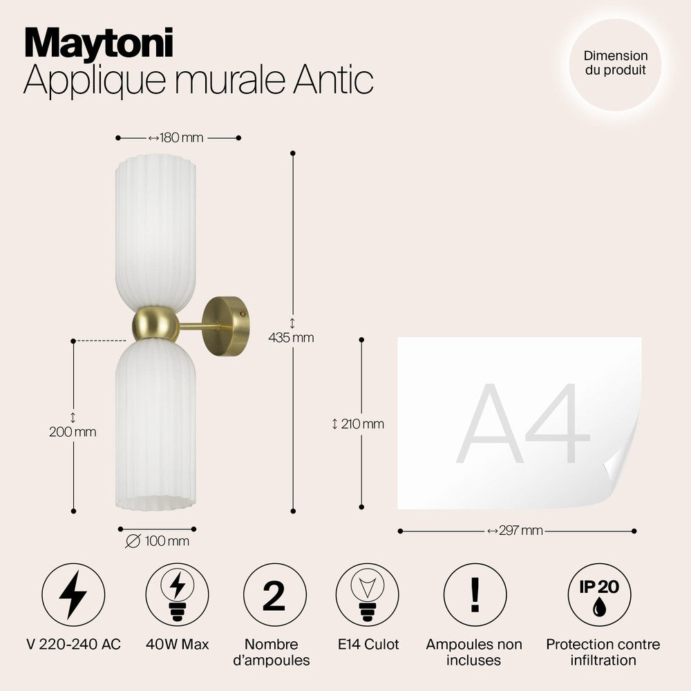 Antic Wall Lamp With Gold Styling-Maytoni-South Charlotte Fine Lighting