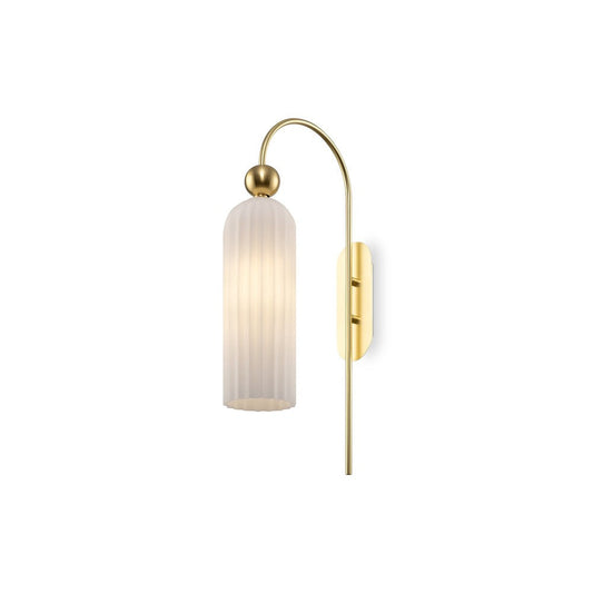 Antic Wall Lamp With Gold Styling - Ribbed Frosted-Maytoni-South Charlotte Fine Lighting