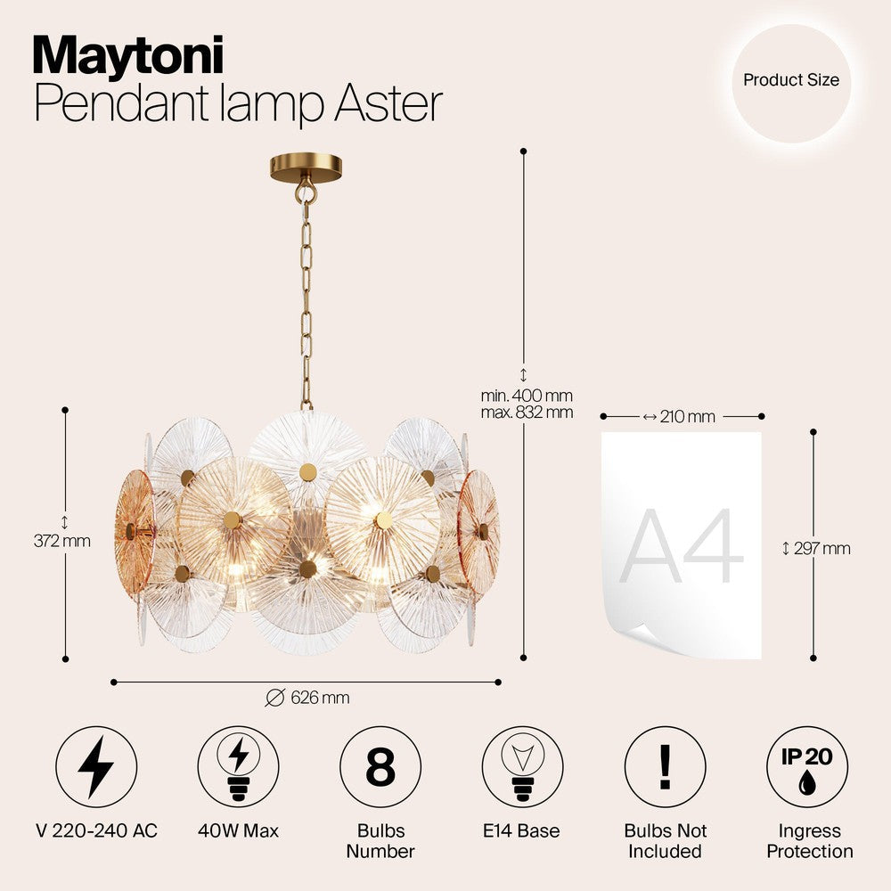 Aster Pendant Lamp With Gold Styling - Cluster-Maytoni-South Charlotte Fine Lighting