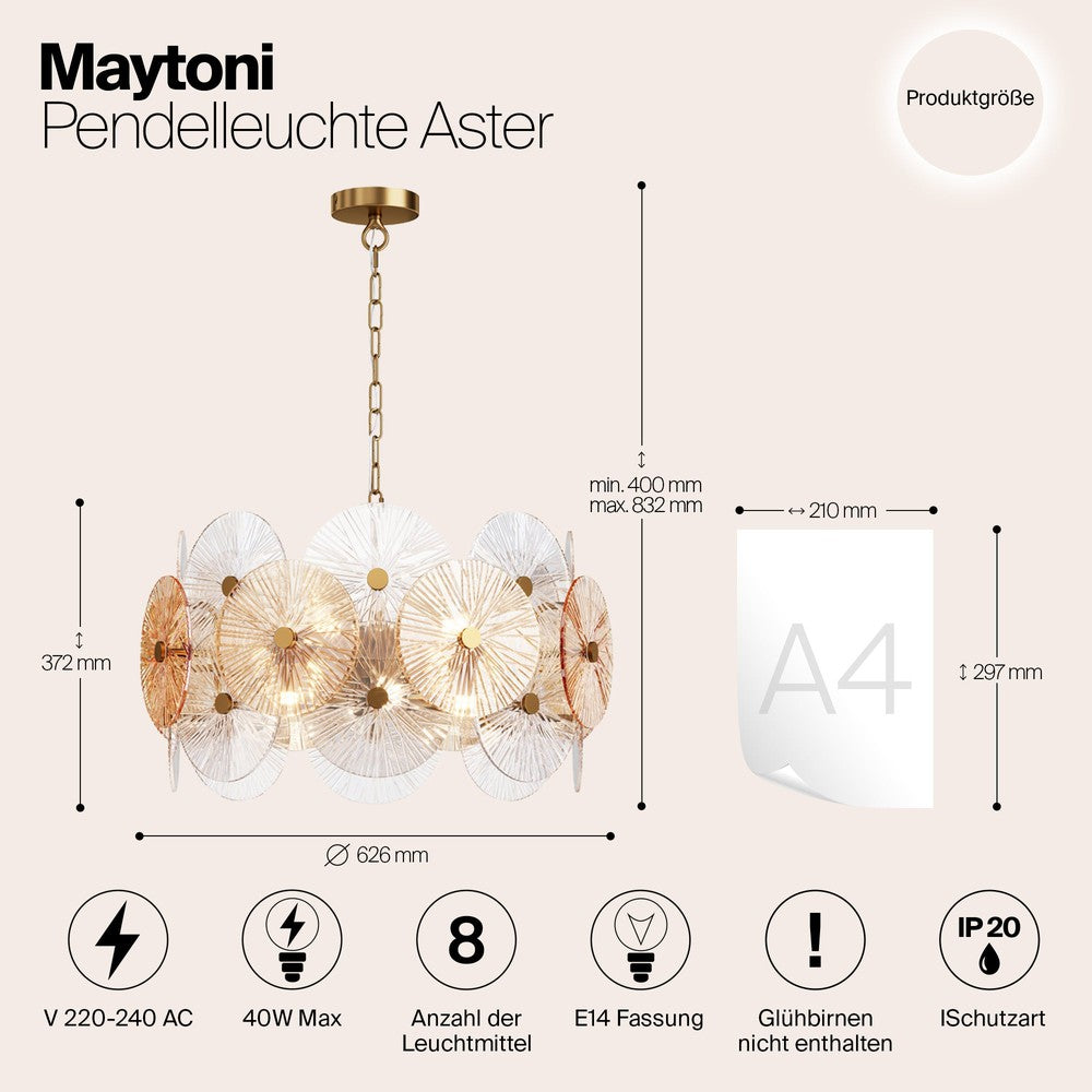 Aster Pendant Lamp With Gold Styling - Cluster-Maytoni-South Charlotte Fine Lighting