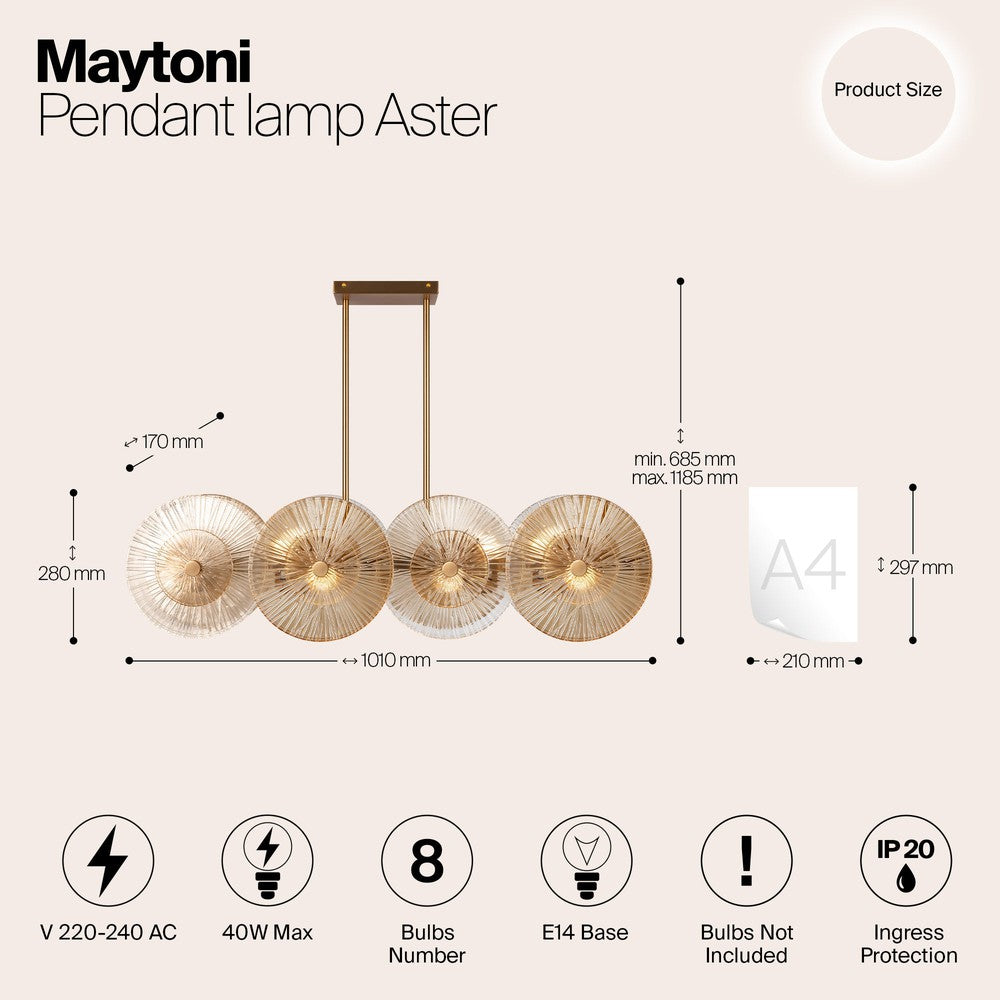 Aster Pendant Lamp With Gold Styling-Maytoni-South Charlotte Fine Lighting