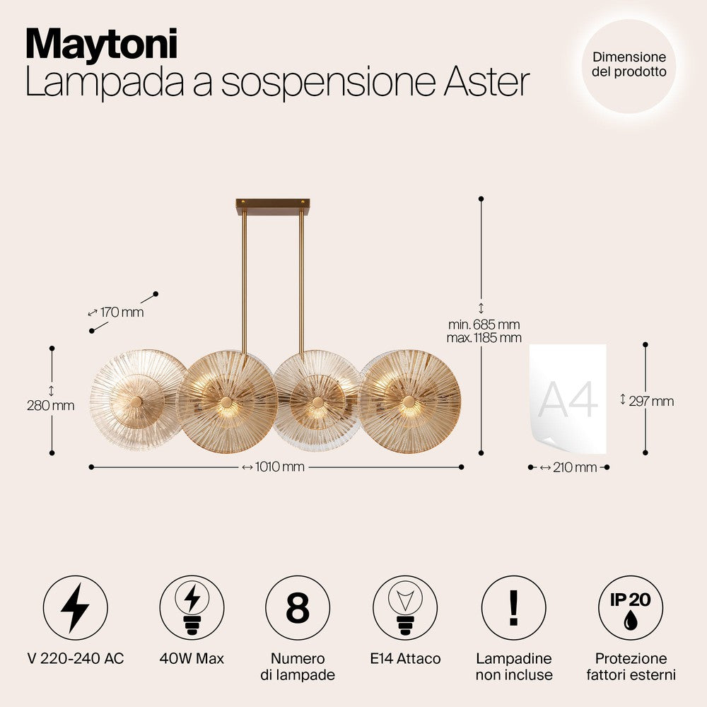 Aster Pendant Lamp With Gold Styling-Maytoni-South Charlotte Fine Lighting