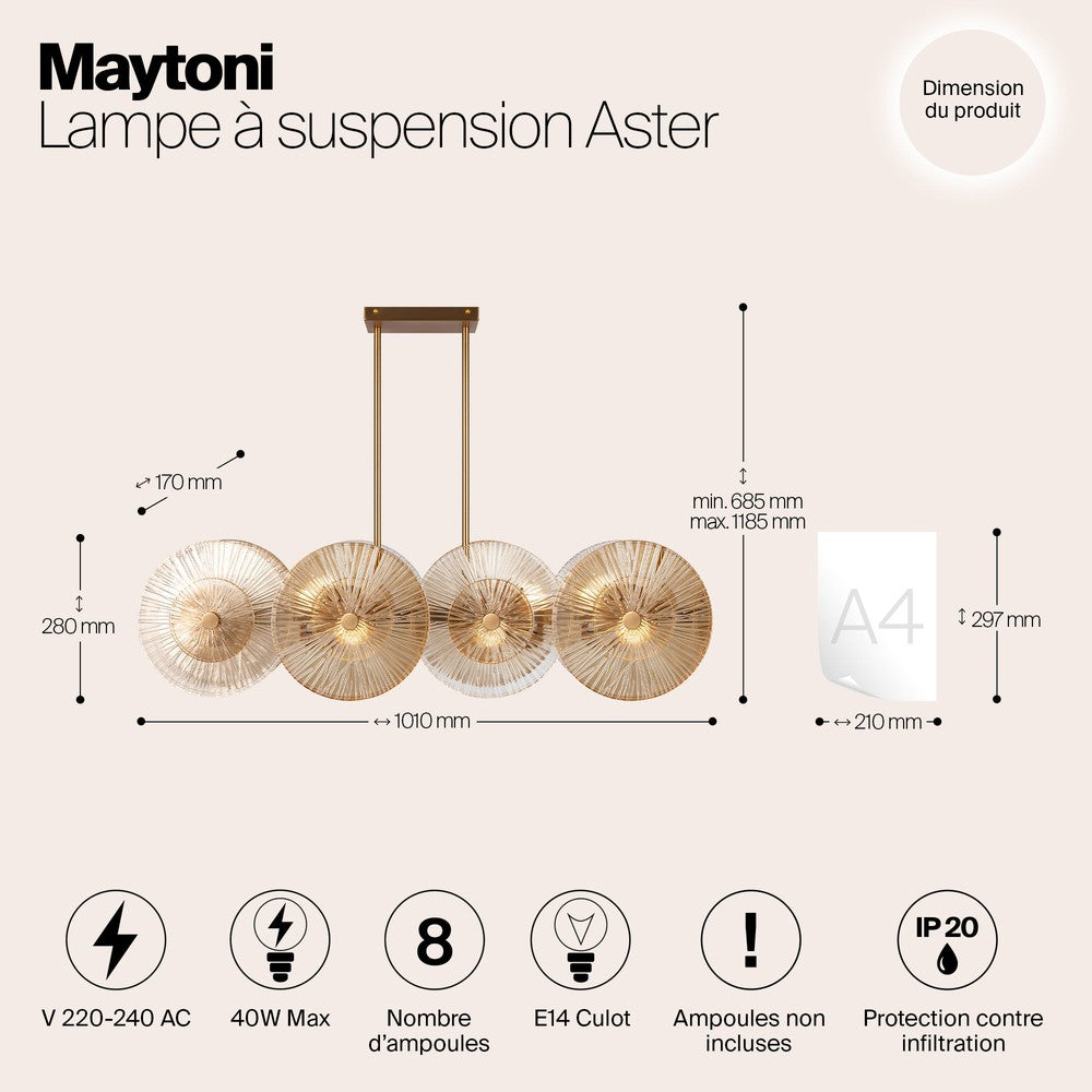 Aster Pendant Lamp With Gold Styling-Maytoni-South Charlotte Fine Lighting