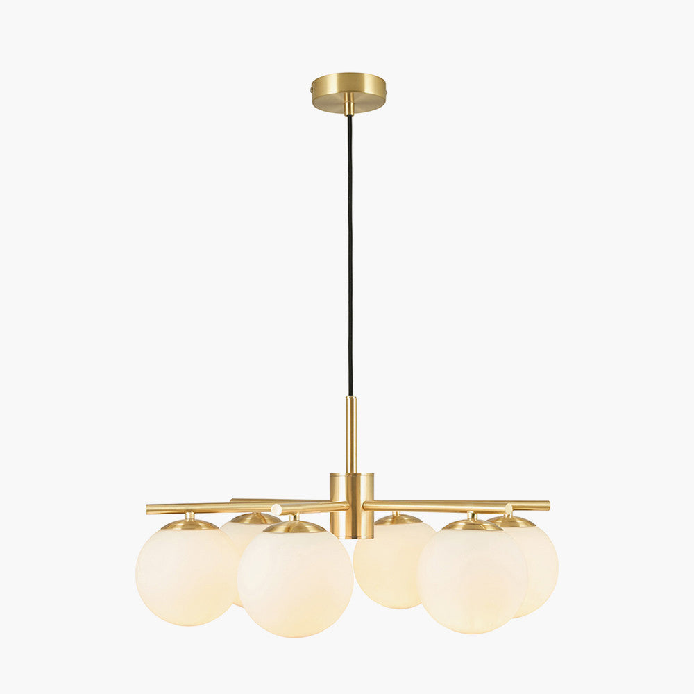 Asterope 6 White Orb And Gold Metal Pendant Light – South Charlotte ...