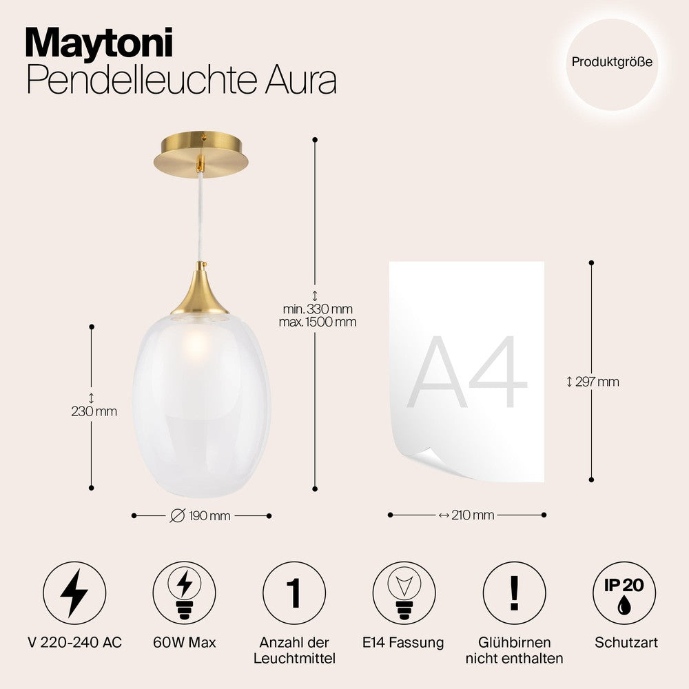 Aura Pendant Lamp With Brass Styling-Maytoni-South Charlotte Fine Lighting