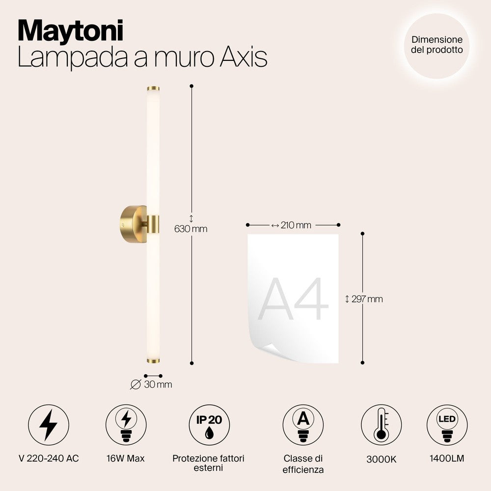 Axis Wall Lamp With Gold Styling - Long-Maytoni-South Charlotte Fine Lighting