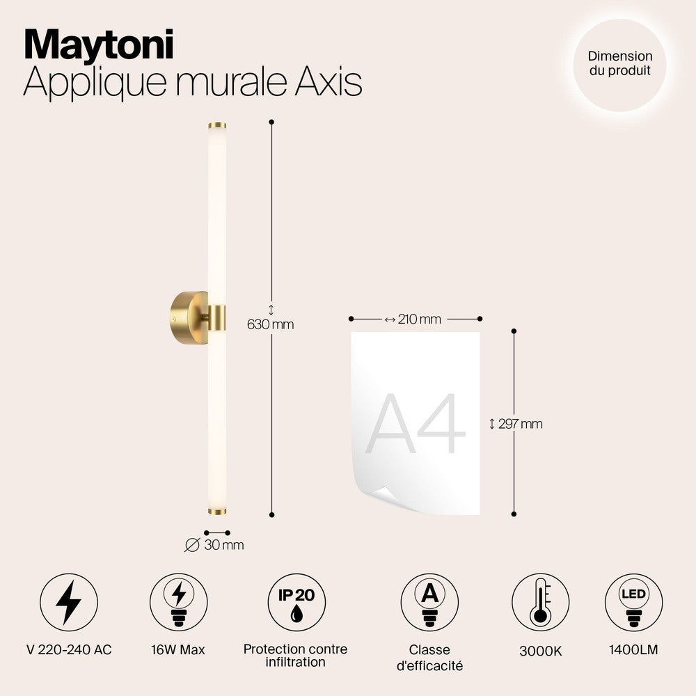 Axis Wall Lamp With Gold Styling - Long-Maytoni-South Charlotte Fine Lighting