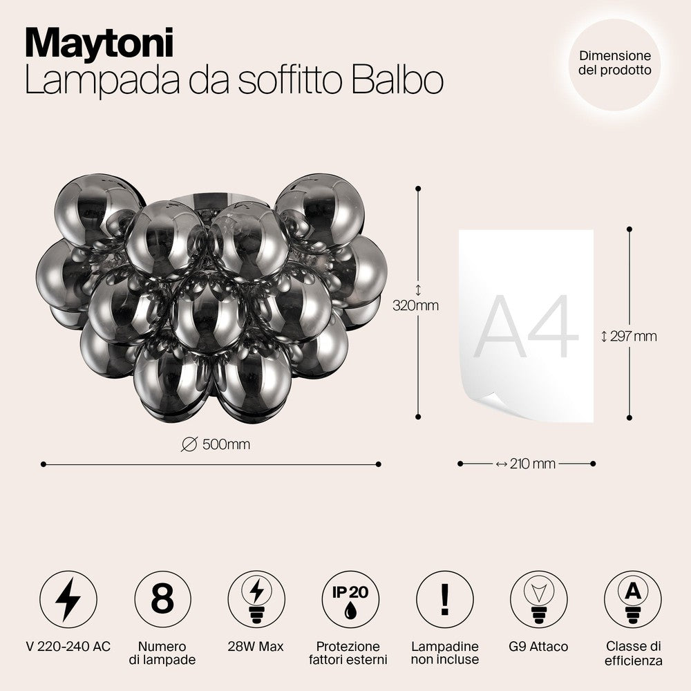 Balbo Chandelier With Nickel Styling - Smoky-Maytoni-South Charlotte Fine Lighting