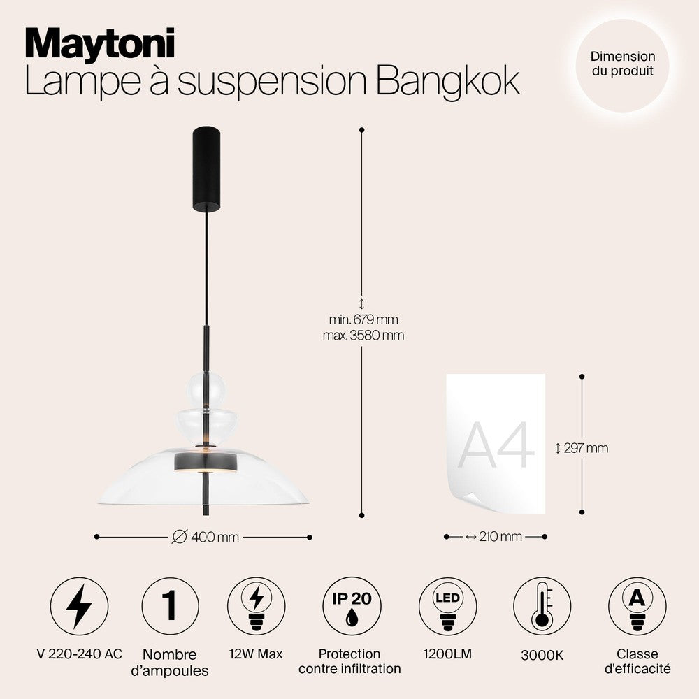 Bangkok Occasions Pendant Lamp - Transparent Lampshade-Maytoni-South Charlotte Fine Lighting