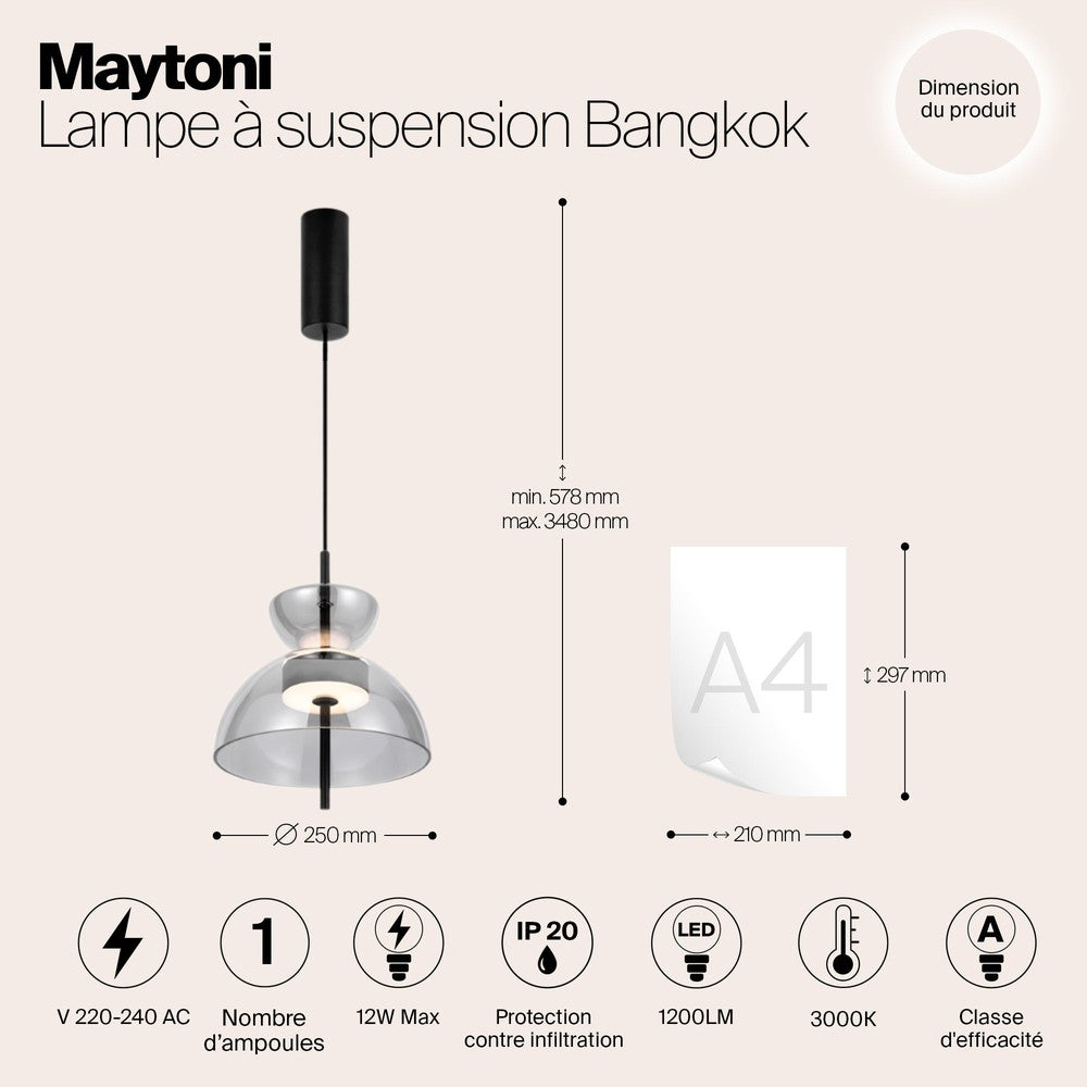 Bangkok Pendant Lamp In Black - Flared-Maytoni-South Charlotte Fine Lighting