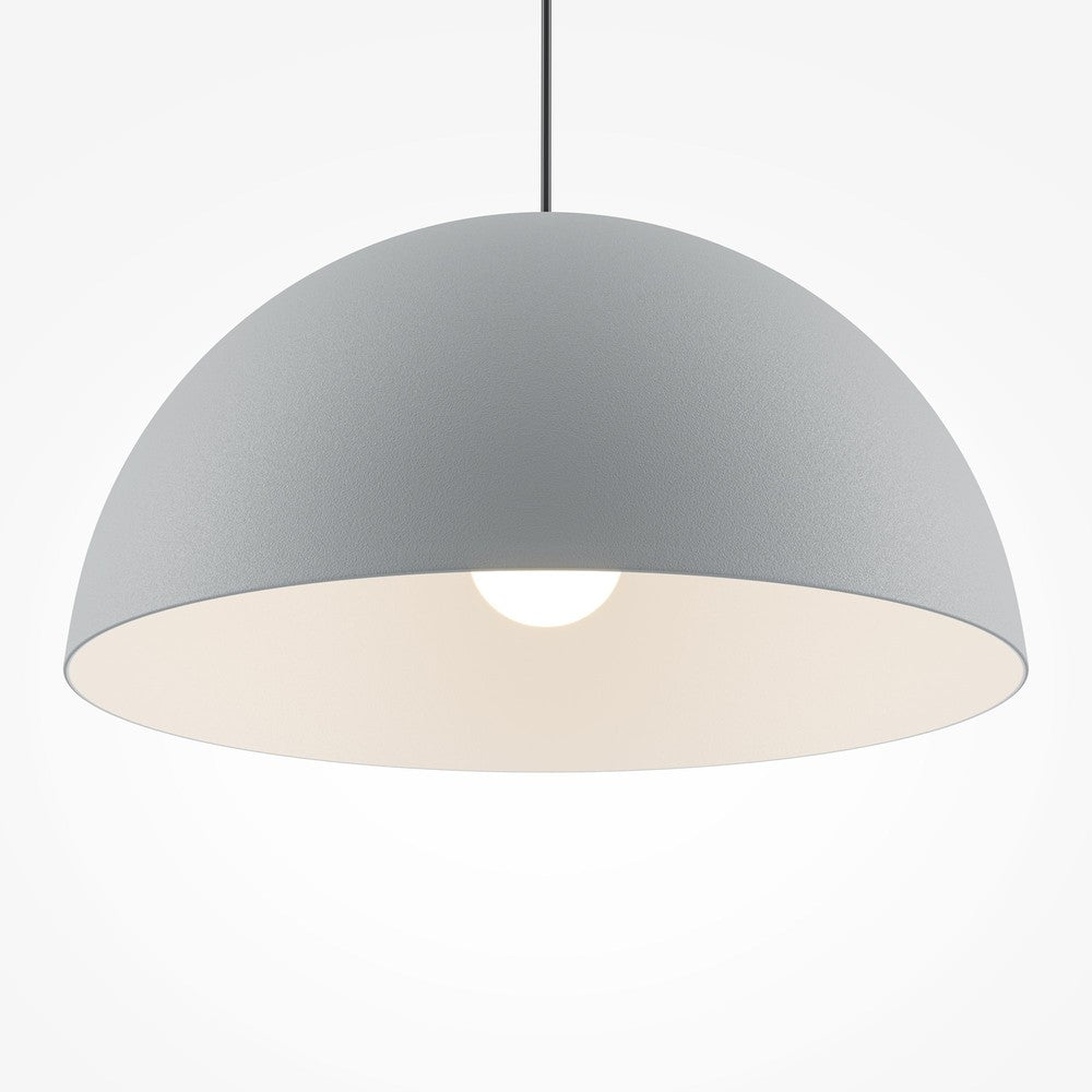 Basic Colours Dome Pendant Lamp In Silver Grey-Maytoni-South Charlotte Fine Lighting