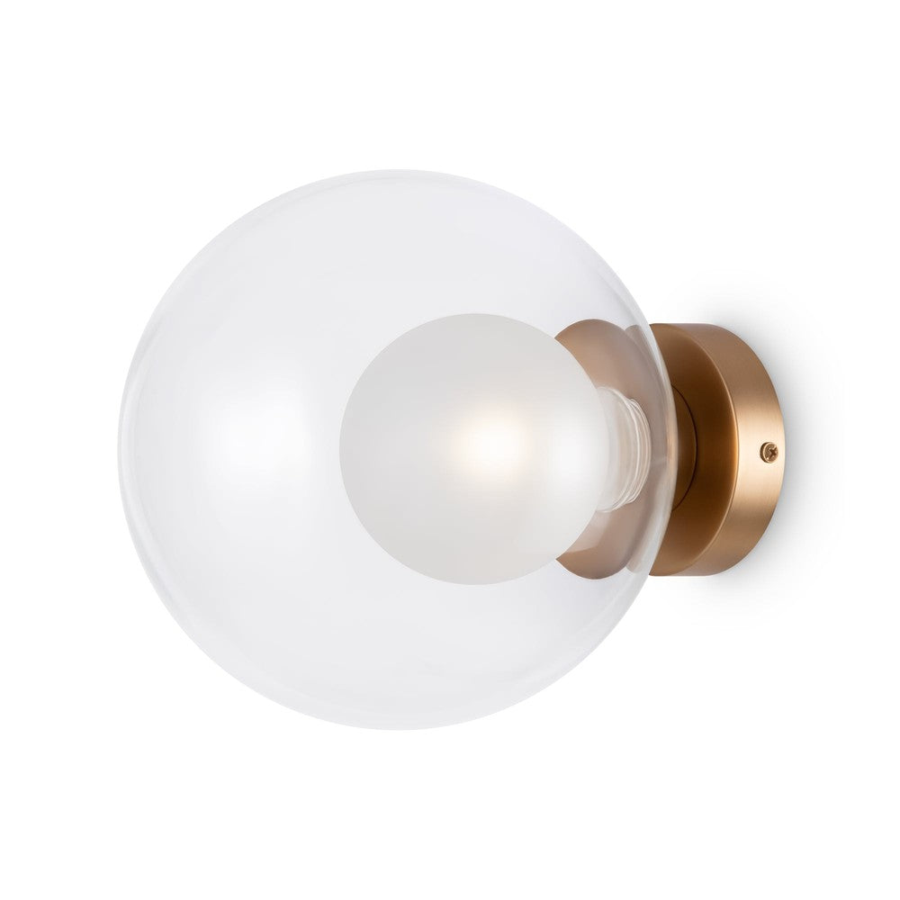 Basic Form Wall Lamp With Gold Styling (Frosted)-Maytoni-South Charlotte Fine Lighting