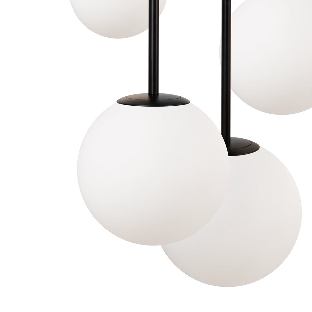 Basic form Pendant Lamp In Black - Five Lights Frosted-Maytoni-South Charlotte Fine Lighting