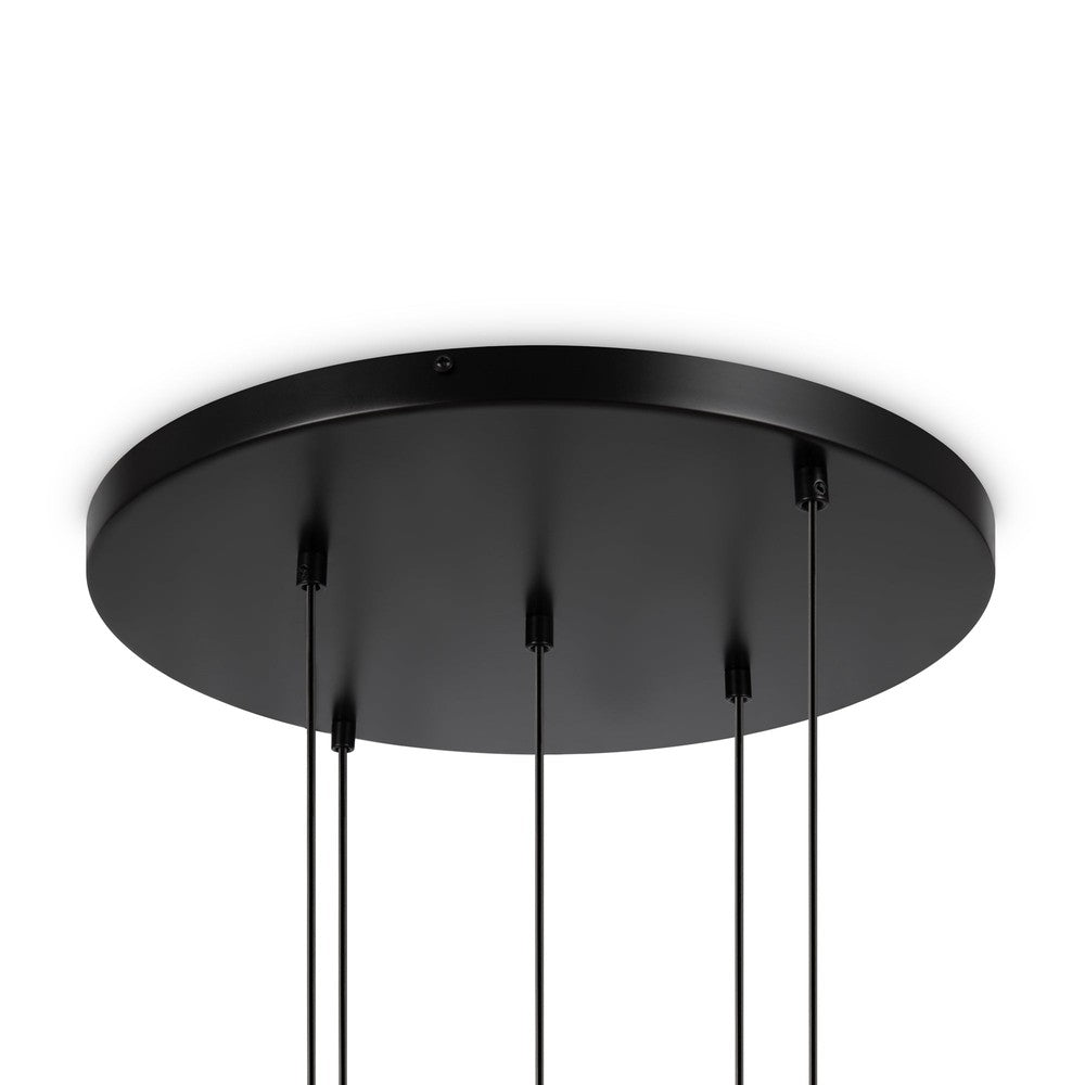 Basic form Pendant Lamp In Black - Five Lights Frosted-Maytoni-South Charlotte Fine Lighting