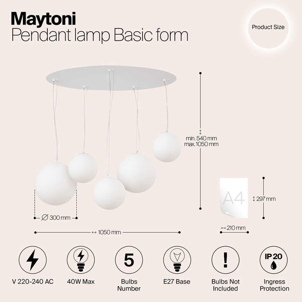 Basic form Pendant Lamp In White-Maytoni-South Charlotte Fine Lighting