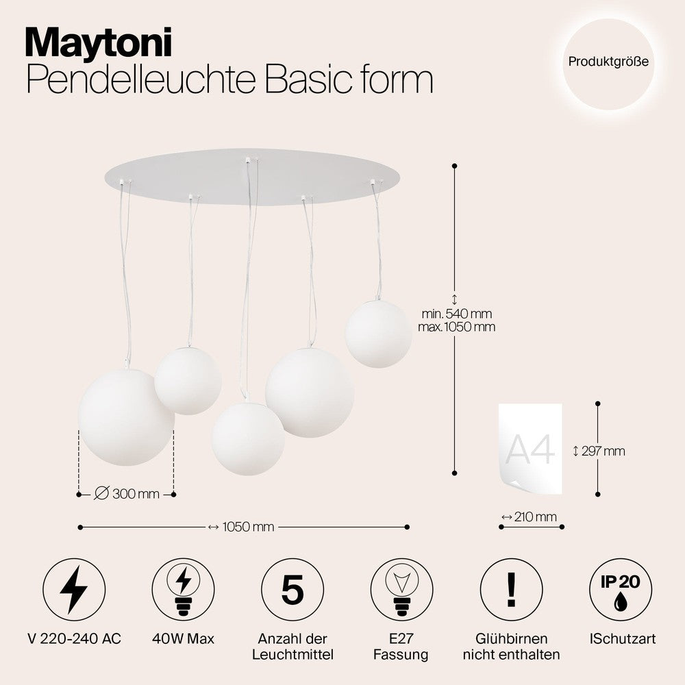 Basic form Pendant Lamp In White-Maytoni-South Charlotte Fine Lighting