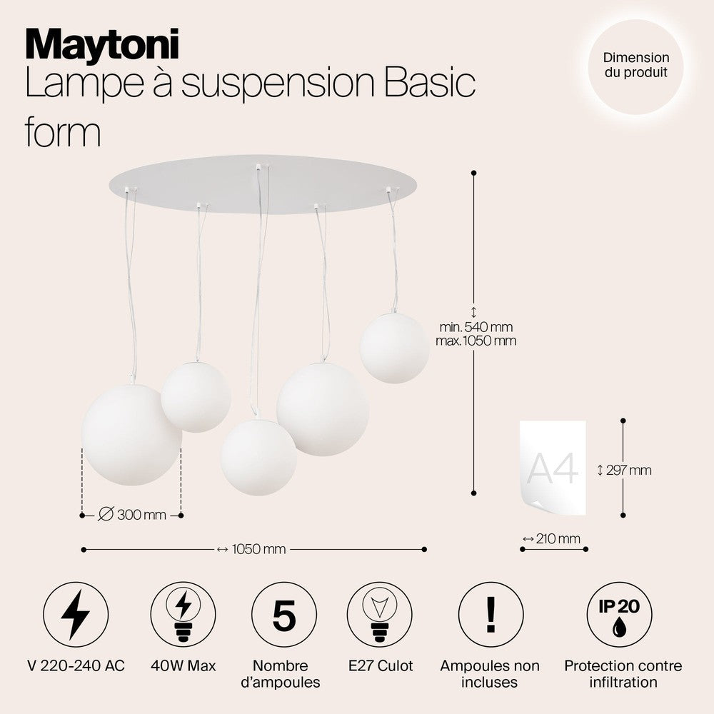 Basic form Pendant Lamp In White-Maytoni-South Charlotte Fine Lighting