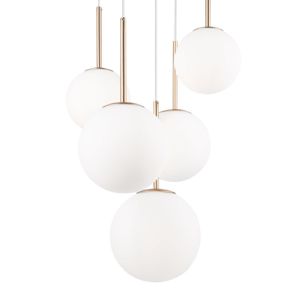 Basic form Pendant Lamp With Gold Styling - Five Light Cascade-Maytoni-South Charlotte Fine Lighting