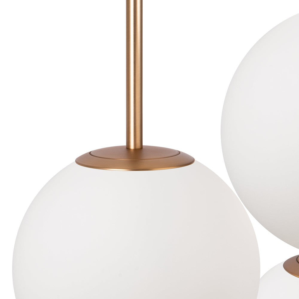 Basic form Pendant Lamp With Gold Styling - Three Lights (Frosted)-Maytoni-South Charlotte Fine Lighting