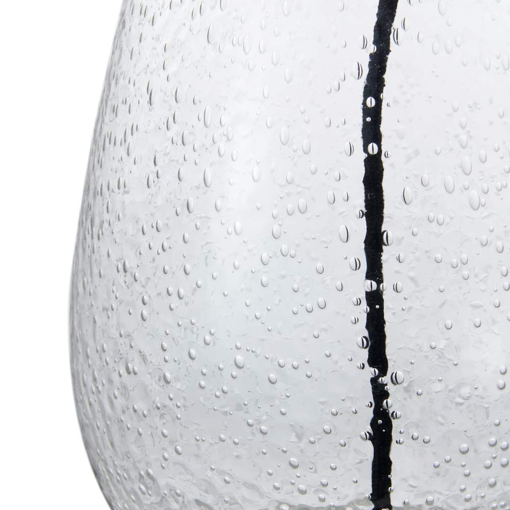 Beja glass table lamp modern features a base with hundreds of bubbles