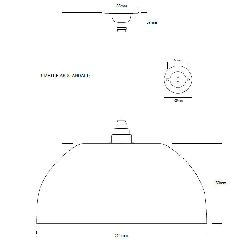 Diagram of glass modern pendant lighting sold by South Charlotte Fine Lighting