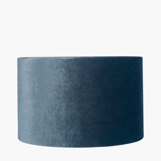 Bow 40cm Slate Velvet Cylinder Lampshade