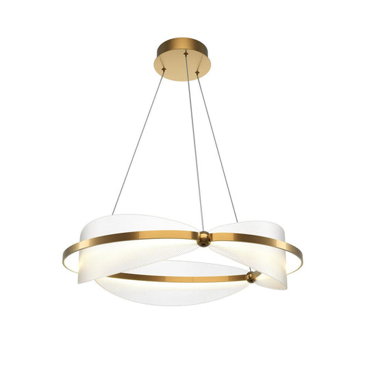 Breeze Circular Pendant Lamp With Brass Styling-Maytoni-South Charlotte Fine Lighting