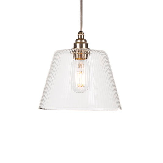 Camden ribbed glass pendant lighting from Leverint and sold by South Charlotte Fine Lighting