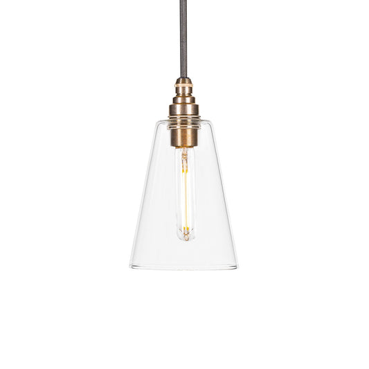 Camden Mini glass hanging light from Leverint and sold by South Charlotte Fine Lighting
