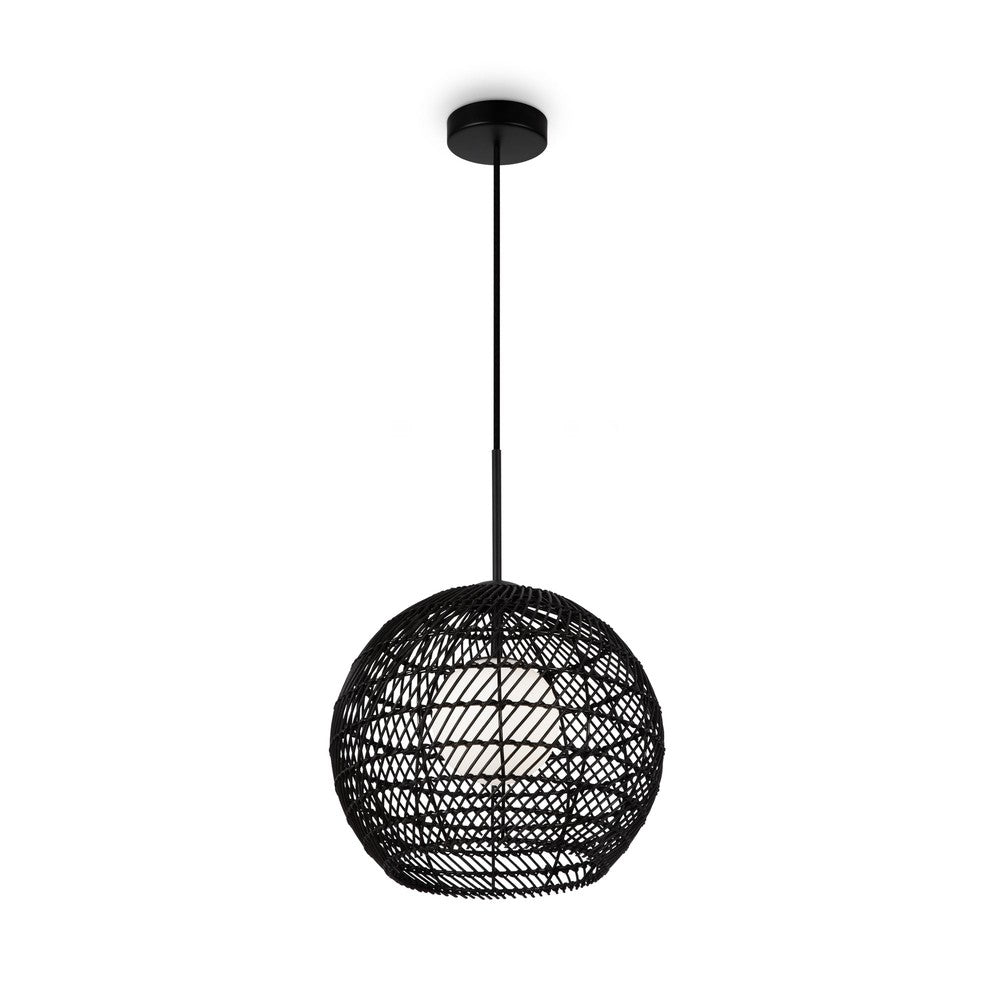 Cane Pendant Lamp With Black Cane Shade - Large-Maytoni-South Charlotte Fine Lighting