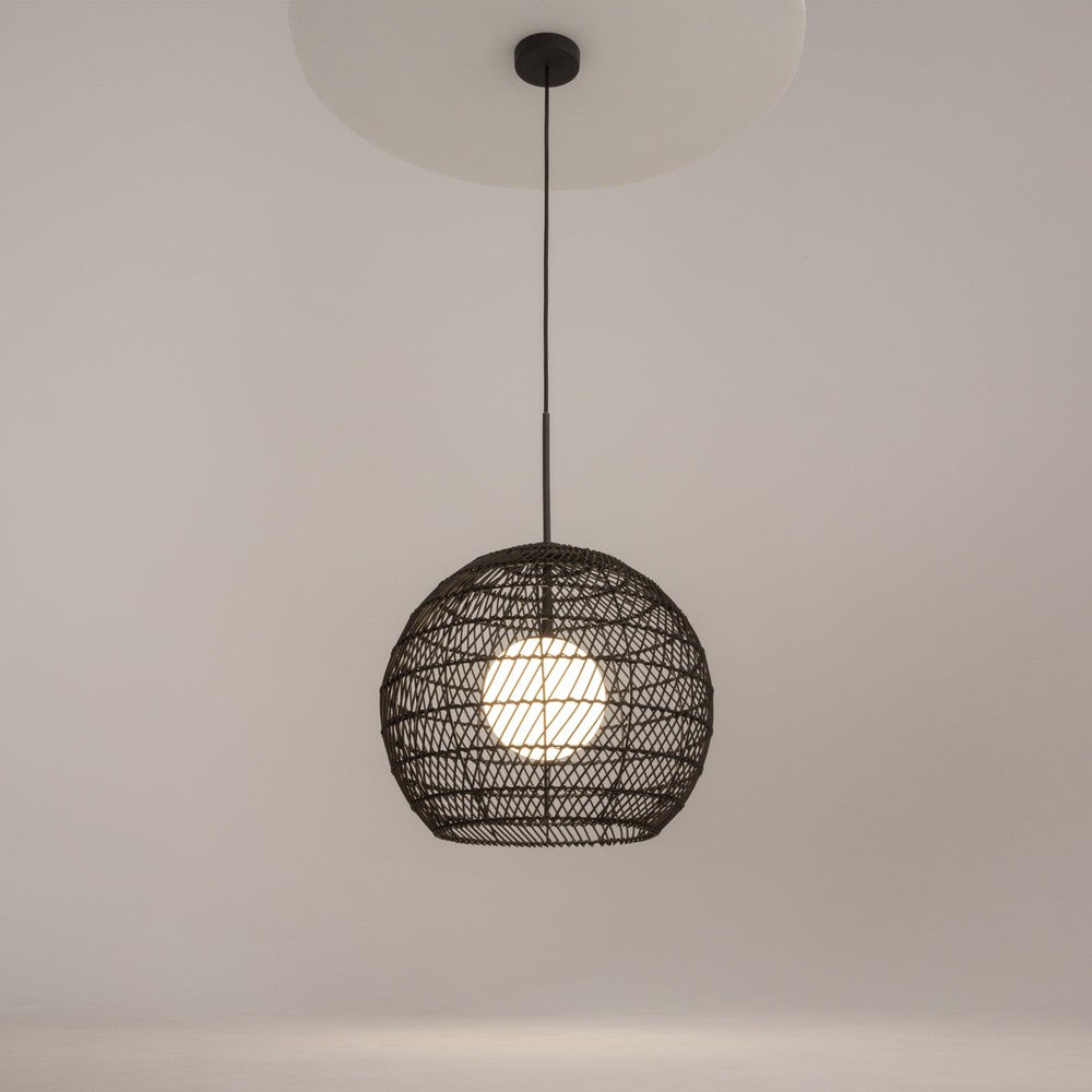 Cane Pendant Lamp With Black Cane Shade-Maytoni-South Charlotte Fine Lighting